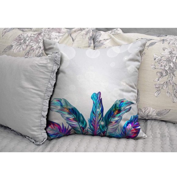 Set Of 4 Colorful Peacock 17" Throw Pillow Cases - Picture 7 of 7